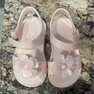 Pink Kids Sandals with Flower Design